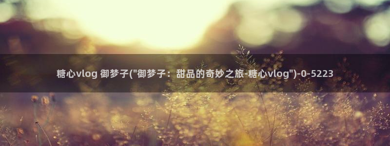 糖心vlog中国区：糖心vlog 御梦子(\